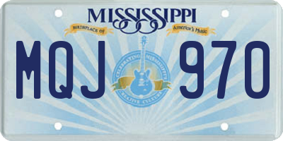 MS license plate MQJ970
