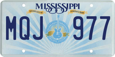 MS license plate MQJ977