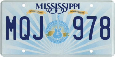 MS license plate MQJ978