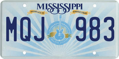 MS license plate MQJ983