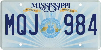 MS license plate MQJ984