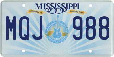 MS license plate MQJ988