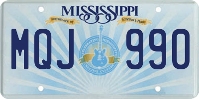 MS license plate MQJ990