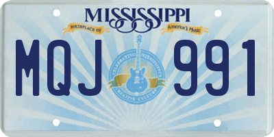 MS license plate MQJ991
