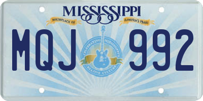 MS license plate MQJ992