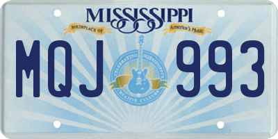MS license plate MQJ993