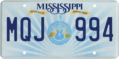 MS license plate MQJ994