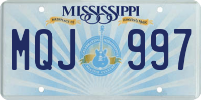 MS license plate MQJ997