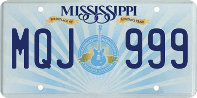 MS license plate MQJ999