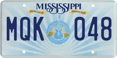 MS license plate MQK048