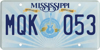 MS license plate MQK053
