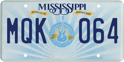 MS license plate MQK064