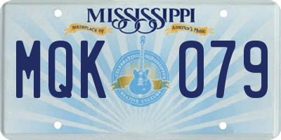 MS license plate MQK079