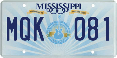 MS license plate MQK081