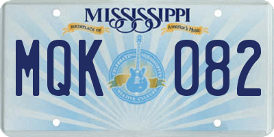 MS license plate MQK082