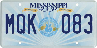 MS license plate MQK083