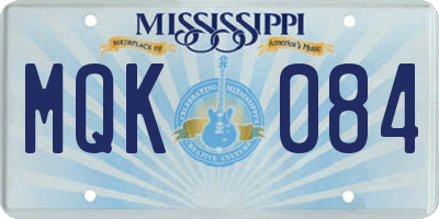 MS license plate MQK084