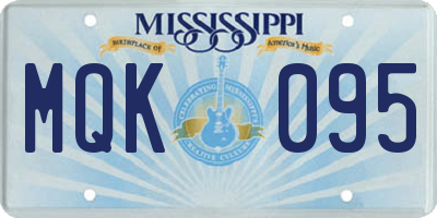 MS license plate MQK095