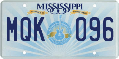 MS license plate MQK096