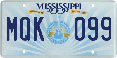 MS license plate MQK099