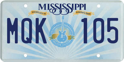MS license plate MQK105