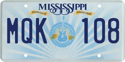 MS license plate MQK108