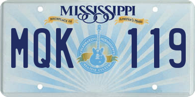 MS license plate MQK119