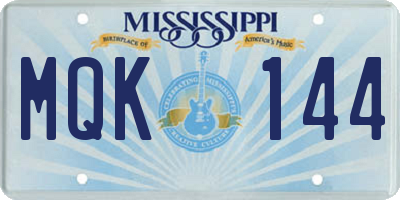MS license plate MQK144