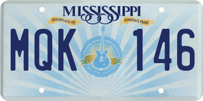 MS license plate MQK146