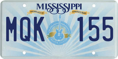 MS license plate MQK155
