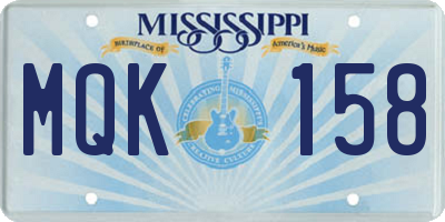 MS license plate MQK158