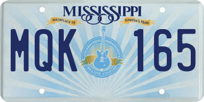 MS license plate MQK165