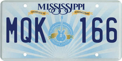 MS license plate MQK166