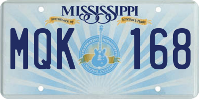 MS license plate MQK168