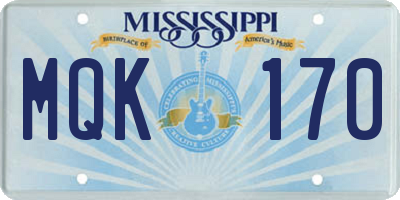 MS license plate MQK170