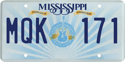 MS license plate MQK171