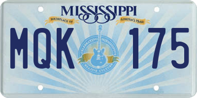 MS license plate MQK175