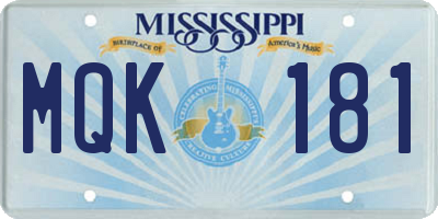MS license plate MQK181