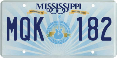 MS license plate MQK182