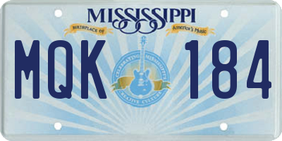 MS license plate MQK184