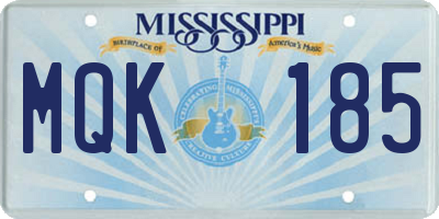 MS license plate MQK185