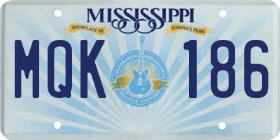 MS license plate MQK186