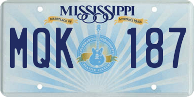 MS license plate MQK187