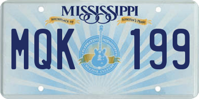MS license plate MQK199