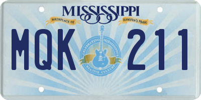 MS license plate MQK211