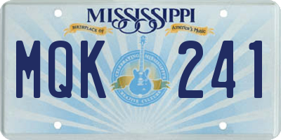 MS license plate MQK241