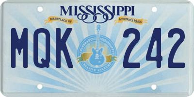MS license plate MQK242