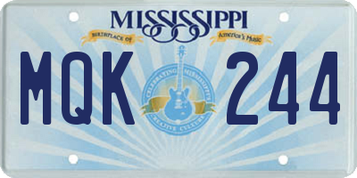 MS license plate MQK244