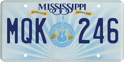 MS license plate MQK246