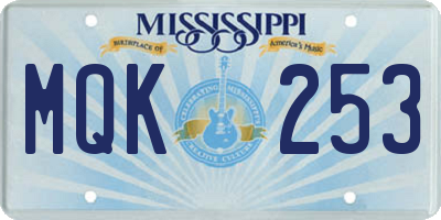 MS license plate MQK253